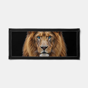Majestic Lion Face with Blue Eyes   Wildlife Anima Pennant