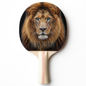 Majestic Lion Face with Blue Eyes | Wildlife Anima Ping Pong Paddle