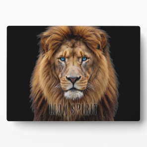 Majestic Lion Face with Blue Eyes | Wildlife Anima Plaque