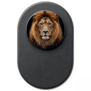 Majestic Lion Face with Blue Eyes | Wildlife Anima PopSocket