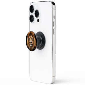 Majestic Lion Face with Blue Eyes | Wildlife Anima PopSocket