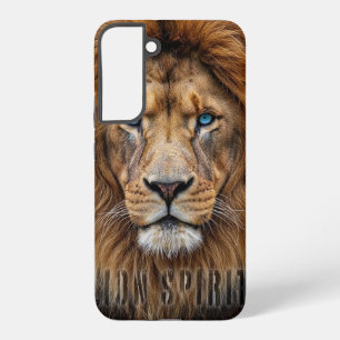 Majestic Lion Face with Blue Eyes Wildlife Anima Samsung Galaxy S22+ Case