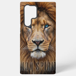 Majestic Lion Face with Blue Eyes Wildlife Anima Samsung Galaxy S22 Ultra Case