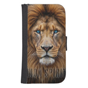 Majestic Lion Face with Blue Eyes | Wildlife Anima Galaxy S4 Wallet Case