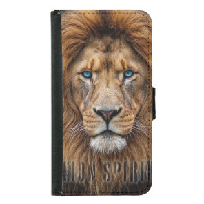 Majestic Lion Face with Blue Eyes | Wildlife Anima Samsung Galaxy S5 Wallet Case