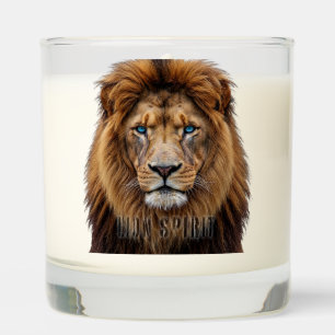 Majestic Lion Face with Blue Eyes   Wildlife Anima Scented Candle