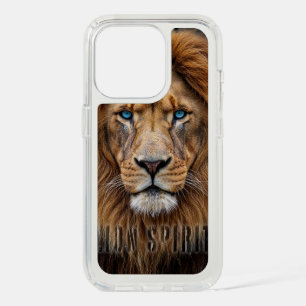 Majestic Lion Face with Blue Eyes   Wildlife Anima iPhone 15 Pro Case