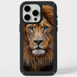 Majestic Lion Face with Blue Eyes Wildlife Anima iPhone 15 Pro Max Case