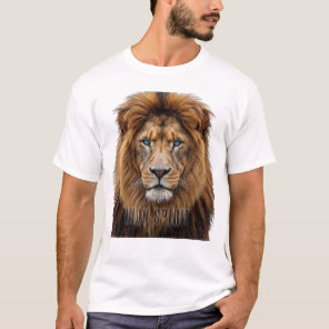 Majestic Lion Face with Blue Eyes | Wildlife Anima T-Shirt