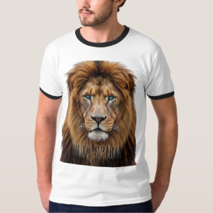 Majestic Lion Face with Blue Eyes Wildlife Anima T-Shirt