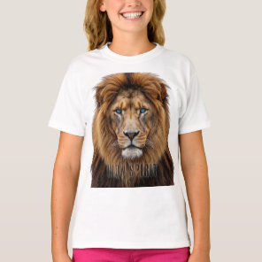 Majestic Lion Face with Blue Eyes | Wildlife Anima T-Shirt