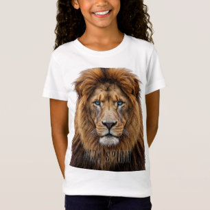 Majestic Lion Face with Blue Eyes Wildlife Anima T-Shirt