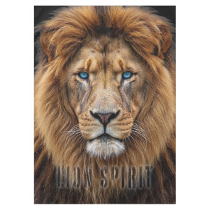 Majestic Lion Face with Blue Eyes | Wildlife Anima Tablecloth
