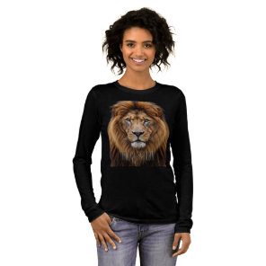 Majestic Lion Face with Blue Eyes | Wildlife Anima Tri-Blend Shirt