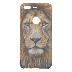 Majestic Lion Face with Blue Eyes | Wildlife Anima Uncommon Google Pixel Case