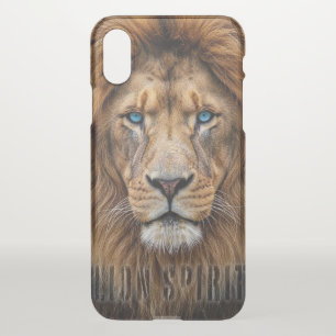 Majestic Lion Face with Blue Eyes Wildlife Anima iPhone X Case