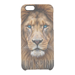 Majestic Lion Face with Blue Eyes Wildlife Anima Clear iPhone 6/6S Case