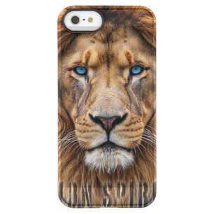 Majestic Lion Face with Blue Eyes Wildlife Anima Permafrost iPhone SE/5/5s Case
