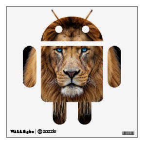 Majestic Lion Face with Blue Eyes | Wildlife Anima Wall Decal