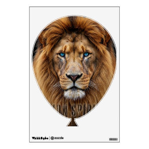 Majestic Lion Face with Blue Eyes | Wildlife Anima Wall Decal