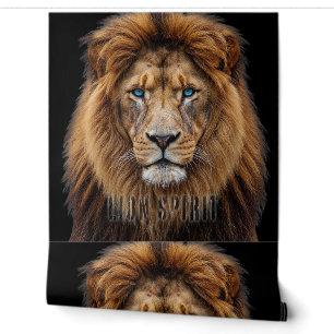 Majestic Lion Face with Blue Eyes Wildlife Anima Wallpaper