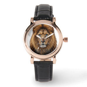 Majestic Lion Face with Blue Eyes | Wildlife Anima Watch