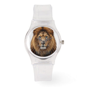 Majestic Lion Face with Blue Eyes | Wildlife Anima Watch