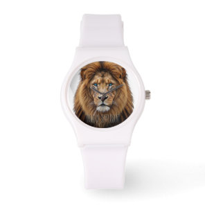 Majestic Lion Face with Blue Eyes | Wildlife Anima Watch