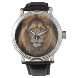 Majestic Lion Face with Blue Eyes | Wildlife Anima Watch