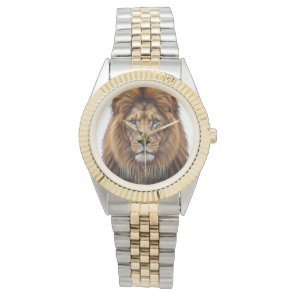 Majestic Lion Face with Blue Eyes | Wildlife Anima Watch