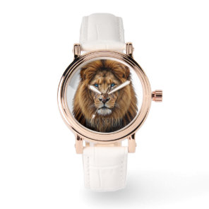 Majestic Lion Face with Blue Eyes | Wildlife Anima Watch