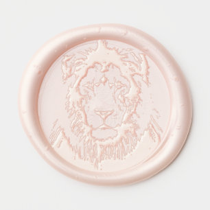 Majestic Lion Face with Blue Eyes Wildlife Anima Wax Seal Sticker
