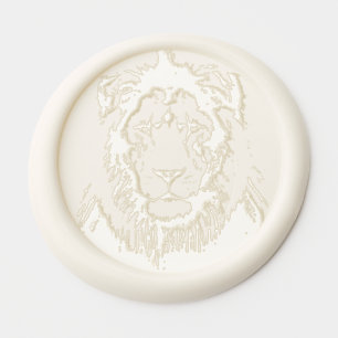 Majestic Lion Face with Blue Eyes Wildlife Anima Wax Seal Sticker