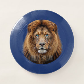 Majestic Lion Face with Blue Eyes | Wildlife Anima Wham-O Frisbee
