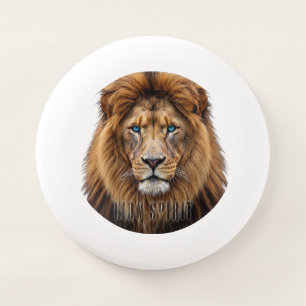 Majestic Lion Face with Blue Eyes Wildlife Anima Wham-O Frisbee