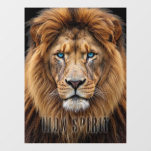 Majestic Lion Face with Blue Eyes | Wildlife Anima Window Cling