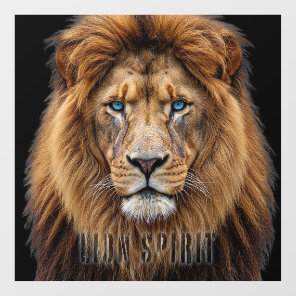 Majestic Lion Face with Blue Eyes | Wildlife Anima Window Cling