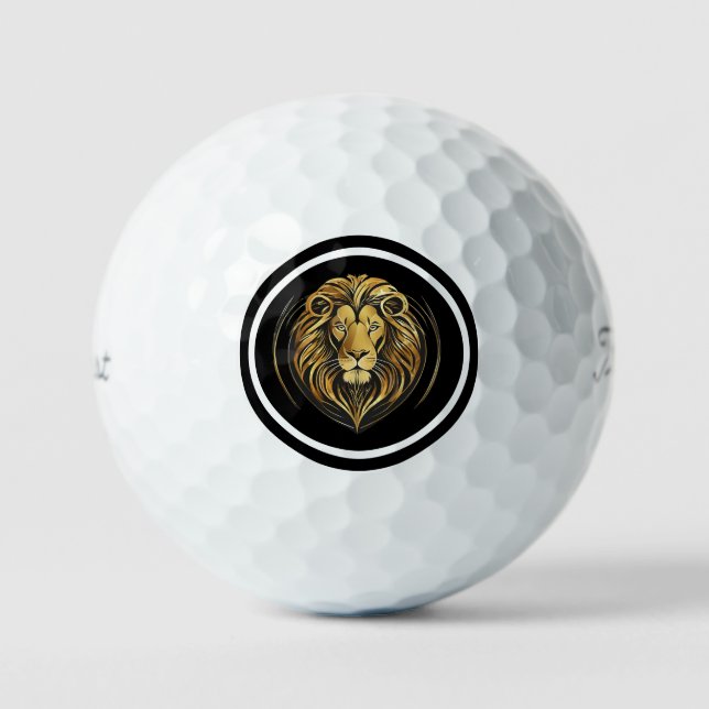 Majestic Lion Gold Emblem Golf Balls (Front)