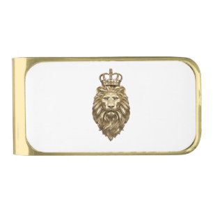 Majestic Lion Gold Finish Money Clip