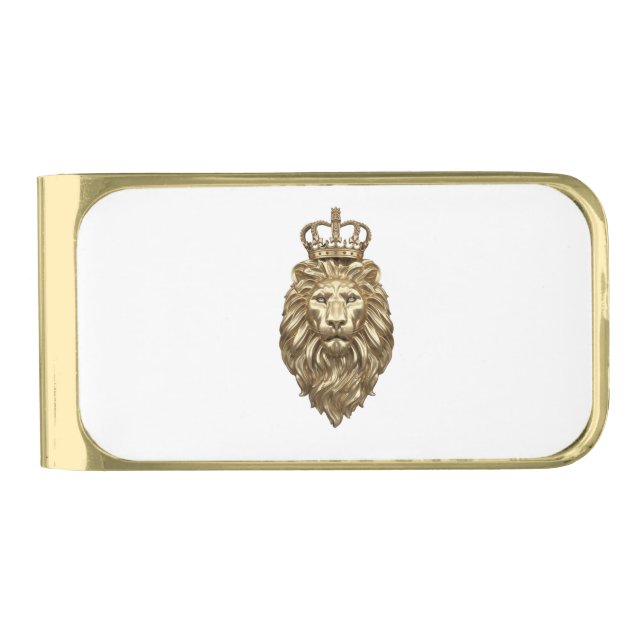 Majestic Lion Gold Finish Money Clip (Front)