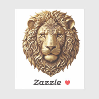Majestic Lion Head Tribal Ornament Art Contour Sti Sticker
