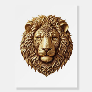Majestic Lion Head Tribal Ornament Art Foam Board