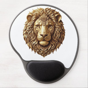 Majestic Lion Head Tribal Ornament Art Gel Mouse P Pad