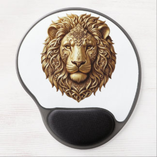 Majestic Lion Head Tribal Ornament Art Gel Mouse P Pad