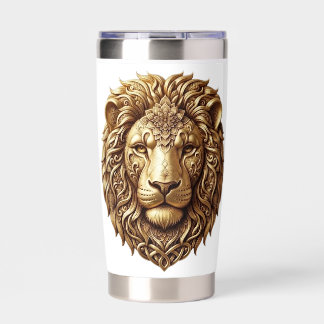 Majestic Lion Head Tribal Ornament Art Insulated T Tumbler