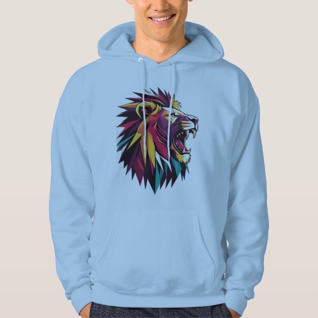 "Majestic Lion Hoodie – Roar with Style" (Front)