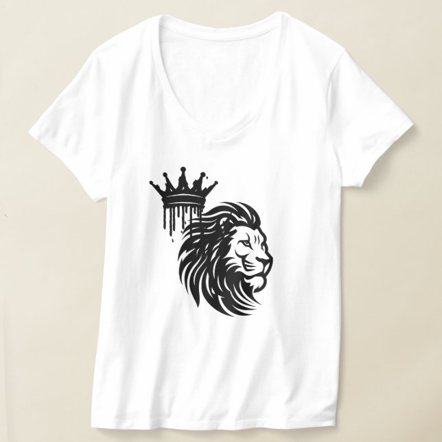 Majestic Lion King Illustration – Powerful Wildlif T-Shirt (Laydown)