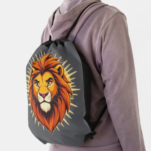 Majestic Lion – King of Power and Authority Drawstring Bag (Insitu)