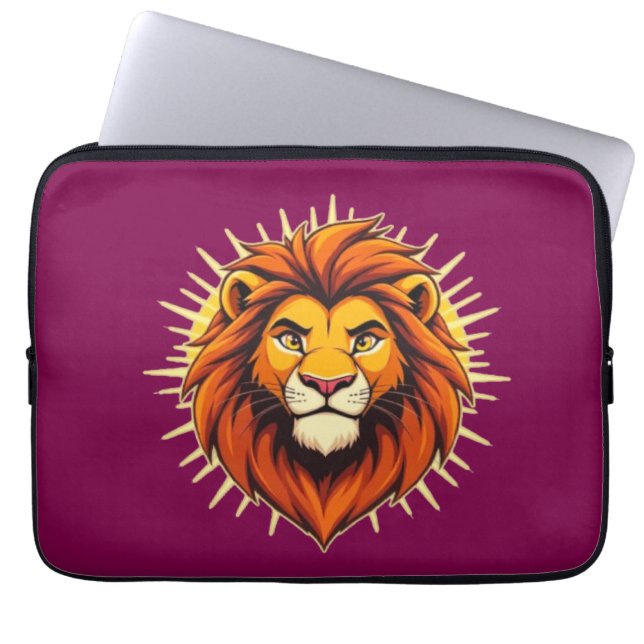 Majestic Lion – King of Power and Authority Laptop Sleeve (Front)