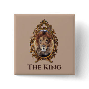 Majestic Lion King Vintage Portrait Father's Day Button